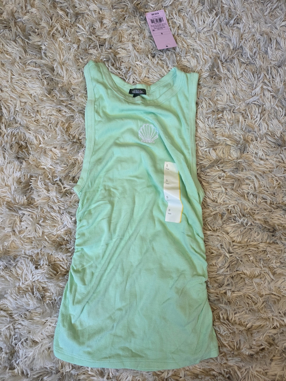 wild fable Mint Green Ribbed Shell Tank Top